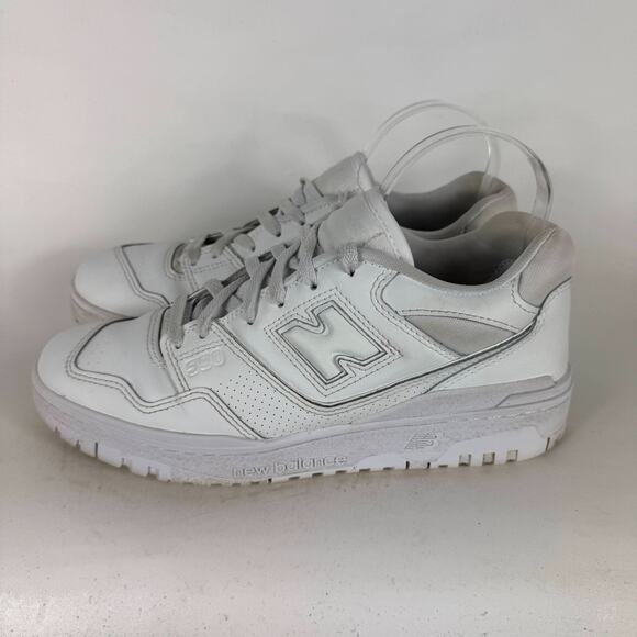 New Balance 550 Athletic Shoes Women's 10 Triple White Leather Low Top Sneakers - Picture 5 of 10
